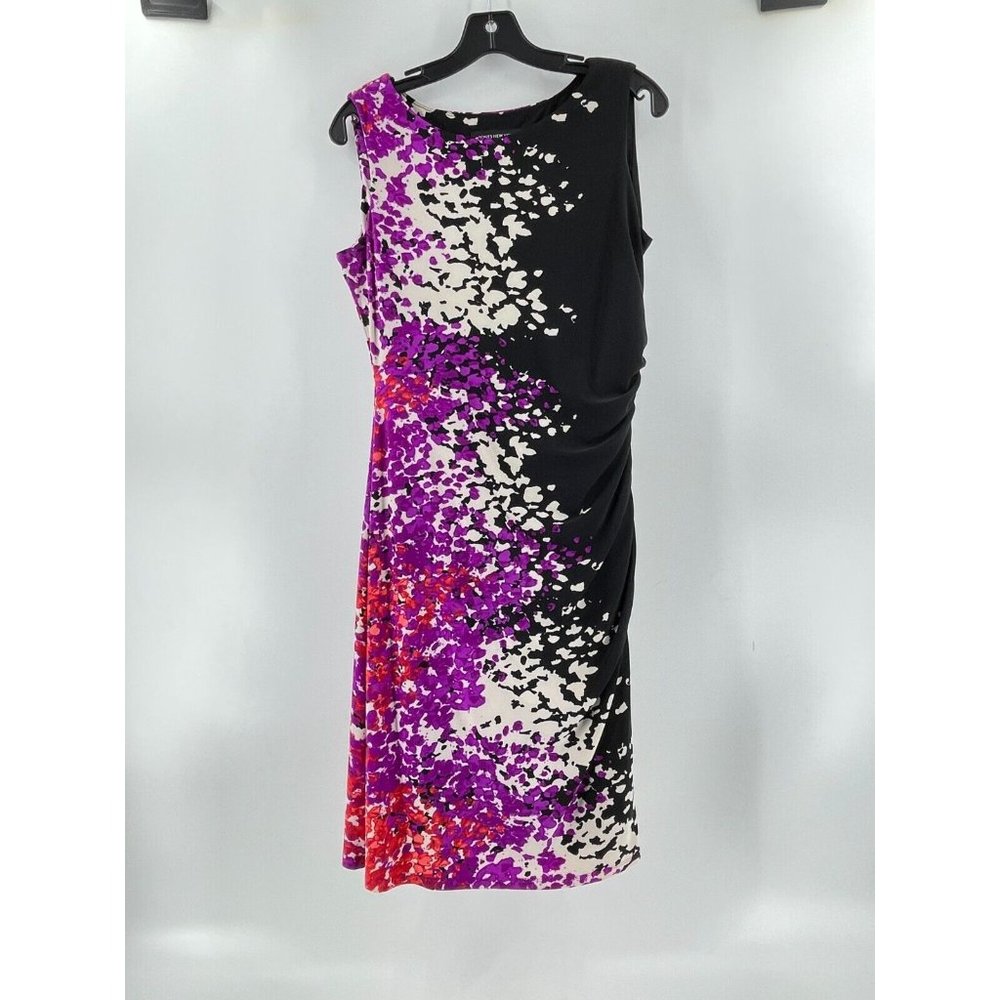 Jones New York Women's Black Sleeveless Color Splash Party Cocktail Dress Sz 6 - Picture 2 of 13